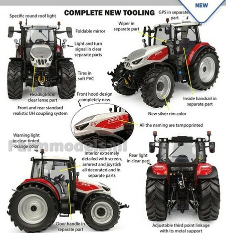 Steyr 4120 Plus - 2025 + FREE GIFT VOORRUIT STICKERSET 1:32 Universal Hobbies UH6853    