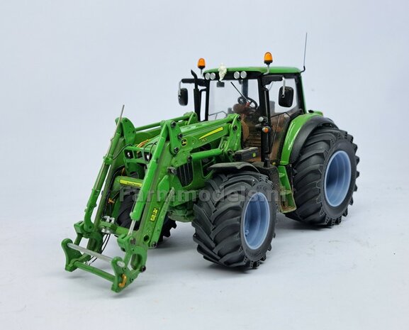 &Oslash; 47 mm: JD 6930-7430 WIKING: 2x Trelleborg Banden met RESIN Velgen BLANK geleverd  1:32   Farmmodels Custom Line Series  