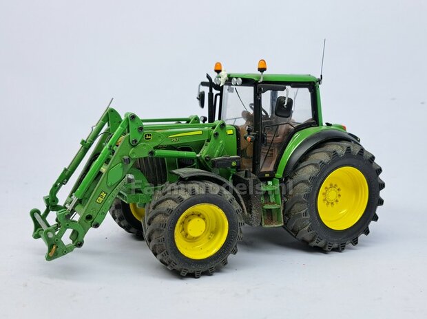&Oslash; 47 mm: JD 6930-7430 WIKING: 2x Trelleborg Banden met RESIN Velgen JD GEEL Gespoten geleverd  1:32 Farmmodels Custom Line Series  
