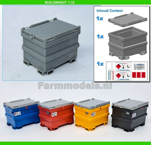 BOUWKIT: TOLSMA DIESELTANK 995L 3D Geprint RESIN, BLANK geleverd incl. Pr&eacute;-Cut Decal stickerset  1:32    