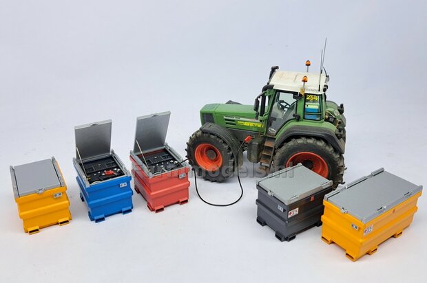 TOLSMA DIESELTANK 995L 3D Geprint RESIN, VMR GEEL &amp; ALUMINIUM Gespoten geleverd incl. Pr&eacute;-Cut Decal stickerset  1:32    