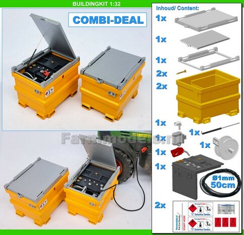 COMBI-DEAL BOUWKIT: 1x TOLSMA TANK + 1x "DELUXE"  995L 3D Geprint Resin, GEEL + Details op kleur geleverd incl. Pr&eacute;-Cut Decals 1:32    