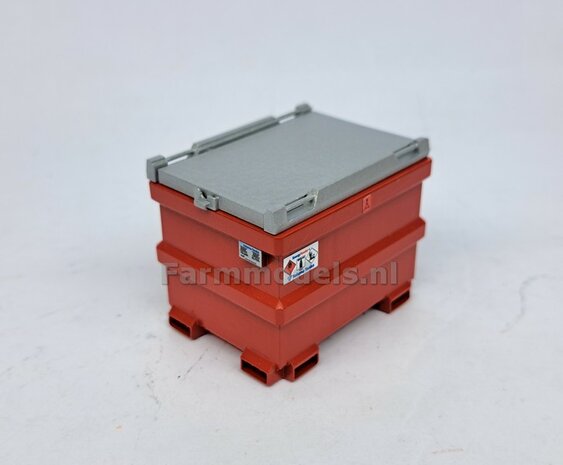 TOLSMA DIESELTANK 995L 3D Geprint RESIN, ROOD &amp; ALUMINIUM Gespoten geleverd incl. Pr&eacute;-Cut Decal stickerset  1:32    