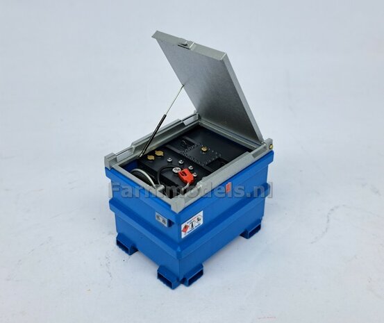 BOUWKIT: TOLSMA DIESELTANK "DELUXE"  995L 3D Geprint Resin, BLAUW + Details op kleur geleverd incl. Pr&eacute;-Cut Decal stickerset  1:32    