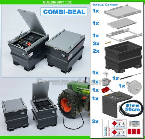  COMBI-DEAL BOUWKIT: 1x TOLSMA TANK + 1x "DELUXE"  995L 3D Geprint Resin, ANTRACIET + Details op kleur geleverd incl. Pr&eacute;-Cut Decals 1:32    