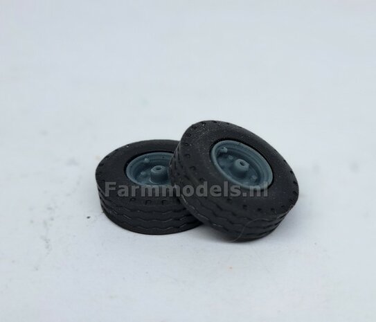  &Oslash; 19 x 6 mm: 2x Aanhanger bandjes RESIN GRIJZE velg met weg profiel fijn 1:32 