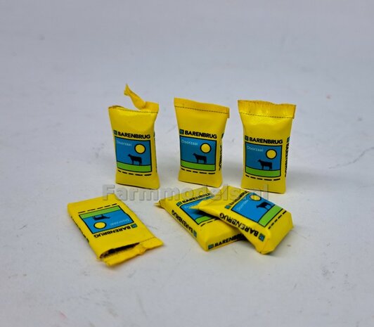 Graszaad: BARENBRUG DOORZAAI  SET A = 5x verschillende volle zakken + 1x lege zak zaadgoed + 6x Pr&eacute;-Cut decal-stickers  1:32  