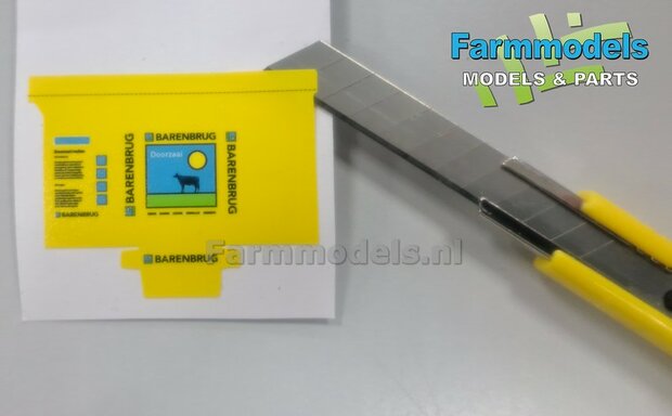 Graszaad: BARENBRUG DOORZAAI  SET A = 5x verschillende volle zakken + 1x lege zak zaadgoed + 6x Pr&eacute;-Cut decal-stickers  1:32  