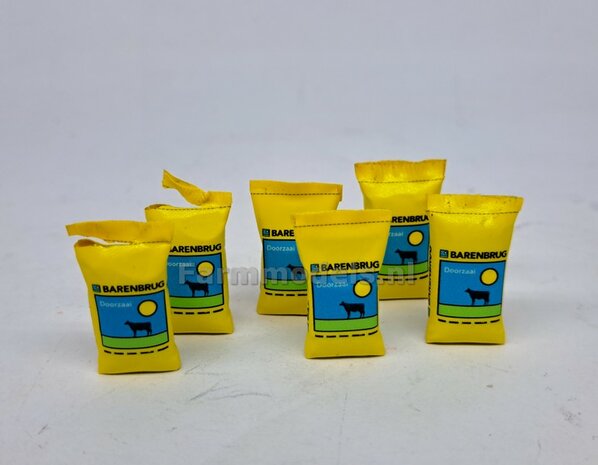 Graszaad: BARENBRUG DOORZAAI  SET B = 6x volle zakken zaadgoed (3 vormen) + 6x Pr&eacute;-Cut decal-stickers 1:32  