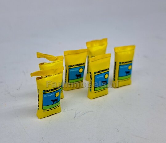 Graszaad: BARENBRUG DOORZAAI  SET B = 6x volle zakken zaadgoed (3 vormen) + 6x Pr&eacute;-Cut decal-stickers 1:32  