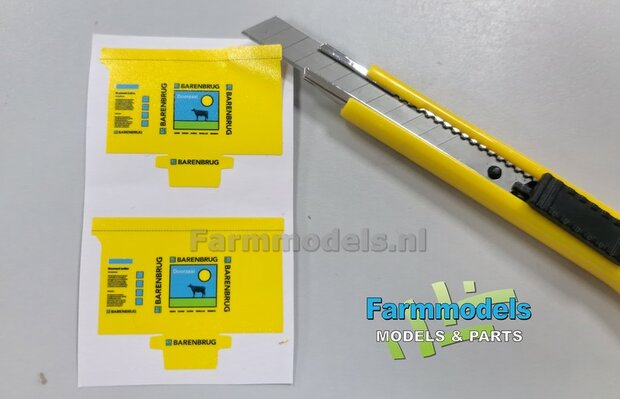 Graszaad: BARENBRUG DOORZAAI  SET C = 6 liggende volle zakken (2 verschillende vormen) + 6x Pr&eacute;-Cut decal-stickers  1:32  