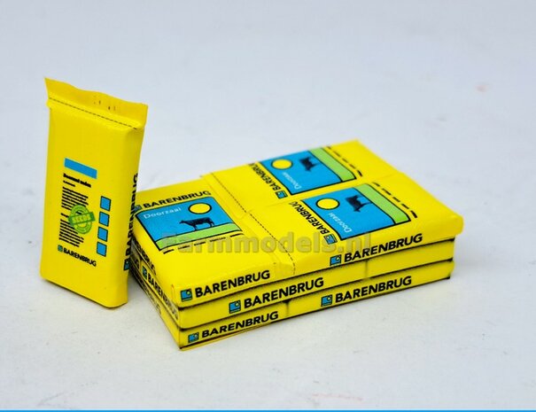 Gestapelde zakken Graszaad: BARENBRUG DOORZAAI  SET K = 3 lagen zaadgoed + 1 losse zak + 5x Pr&eacute;-Cut decal-stickers 1:32  