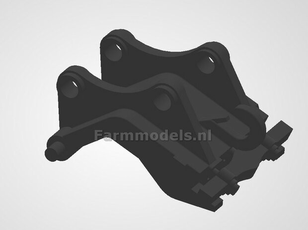 CW30 Snelwissel Giekaansluiting t.b.v. Pen Koppeling naar lepelsteel/giek.  Materiaal: Resin VOLVO GRIJS Gespoten geleverd 1:32 