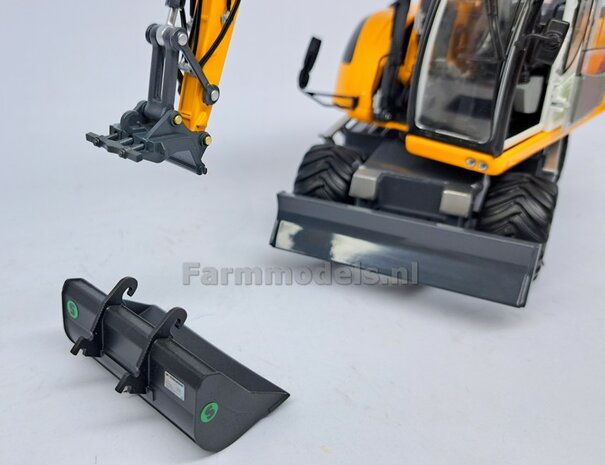 CW30 Snelwissel Giekaansluiting t.b.v. Pen Koppeling naar lepelsteel/giek.  Materiaal: Resin VOLVO GRIJS Gespoten geleverd 1:32 