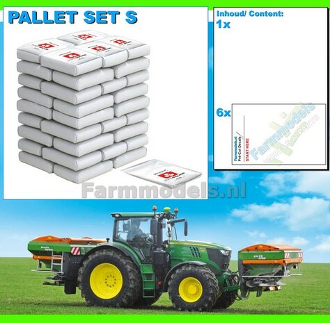 Gestapelde zakken Kunstmest: EUROSOLIDS 12-10-18 SET S = 9 lagen kunstmest + 1 lege zak + 2x Pr&eacute;-Cut decal-stickers 1:32 