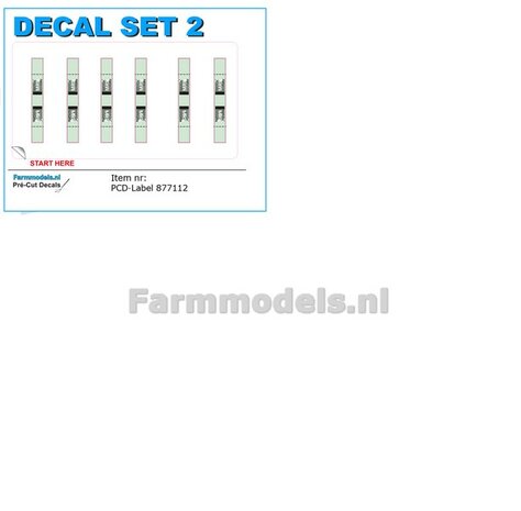 6x Pr&eacute;-Cut Decal stickerset CERTIFICAAT LABELS GROEN nr. 2   Voorgesneden stickers op stickerfolie 1:32  