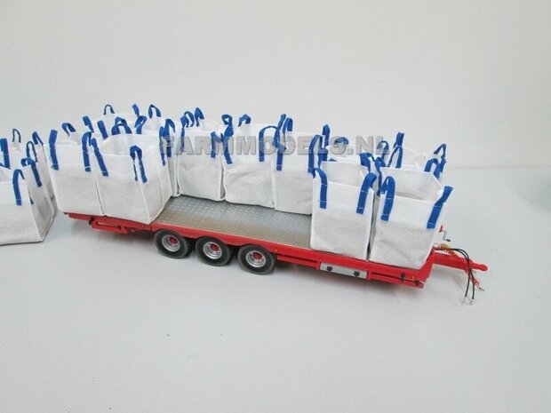 3x LEGE Big Bags met BLAUWE hijslussen, echt stof geschikt voor o.a. Kunstmest, pootgoed, zand en grind 1:32