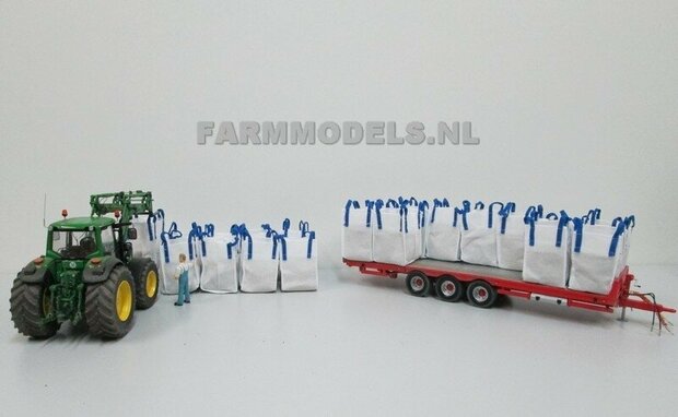 3x LEGE Big Bags met BLAUWE hijslussen, echt stof geschikt voor o.a. Kunstmest, pootgoed, zand en grind 1:32