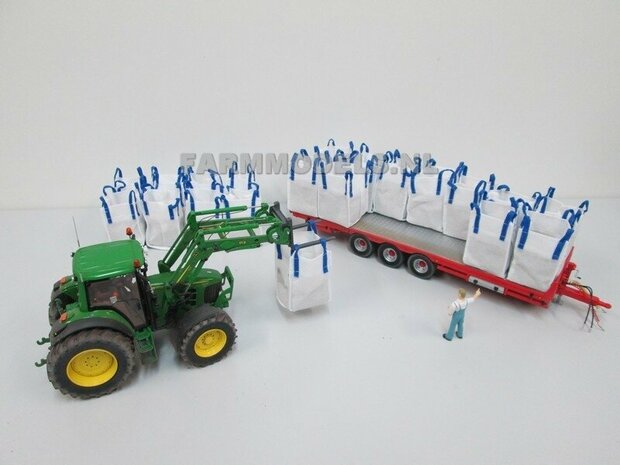 3x LEGE Big Bags met BLAUWE hijslussen, echt stof geschikt voor o.a. Kunstmest, pootgoed, zand en grind 1:32