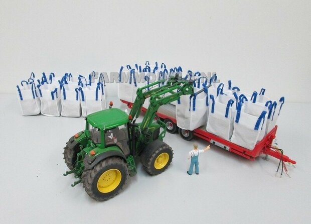 3x LEGE Big Bags met BLAUWE hijslussen, echt stof geschikt voor o.a. Kunstmest, pootgoed, zand en grind 1:32