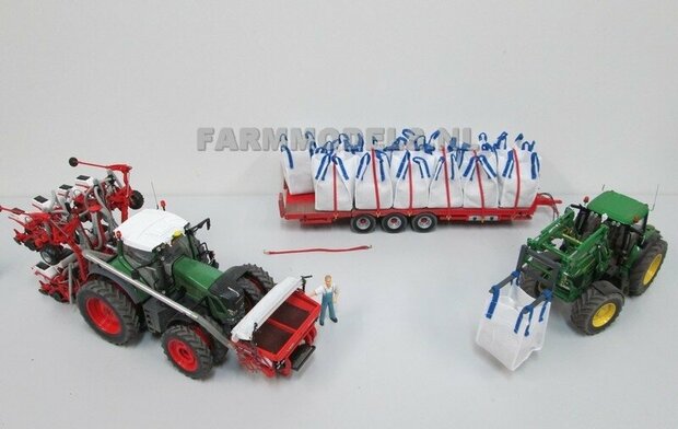 3x LEGE Big Bags met BLAUWE hijslussen, echt stof geschikt voor o.a. Kunstmest, pootgoed, zand en grind 1:32