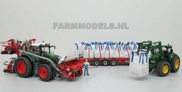 3x LEGE Big Bags met BLAUWE hijslussen, echt stof geschikt voor o.a. Kunstmest, pootgoed, zand en grind 1:32