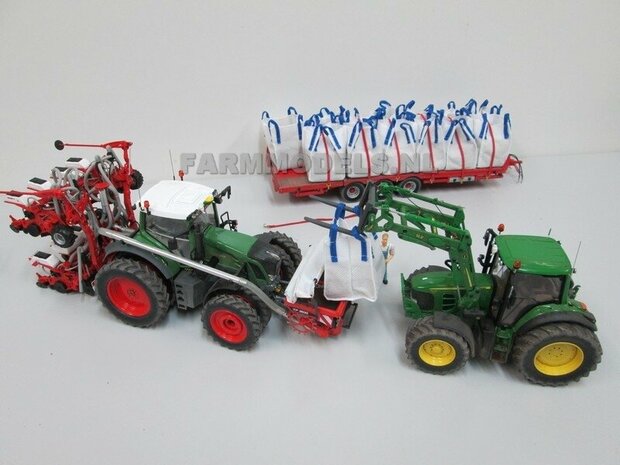 3x LEGE Big Bags met BLAUWE hijslussen, echt stof geschikt voor o.a. Kunstmest, pootgoed, zand en grind 1:32