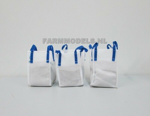 3x LEGE Big Bags met BLAUWE hijslussen, echt stof geschikt voor o.a. Kunstmest, pootgoed, zand en grind 1:32