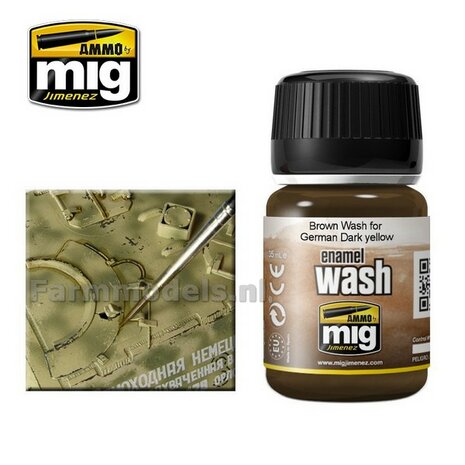 AMMO MIG BROWN wash for German dark yellow Enamel 35ml A.MIG-1000