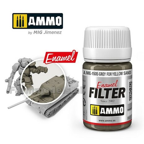 AMMO MIG Grey for yellow sand filter Enamel 35ml A.MIG-1505