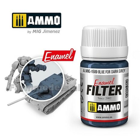 AMMO MIG Blue for dark grey filter Enamel 35ml A.MIG-1509