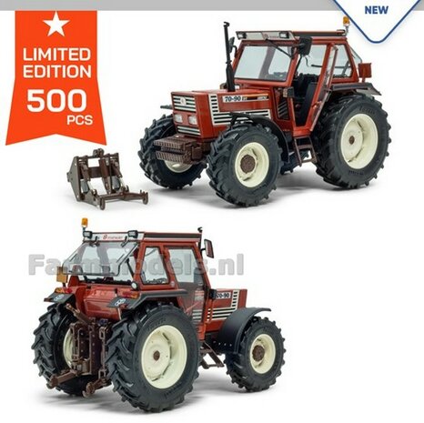 FIAT 70-90 comfort cab 4WD met uitwisselbaar frontgewicht/fronthef  Limited Edition 500 stuks  1:32 ROS 302495   