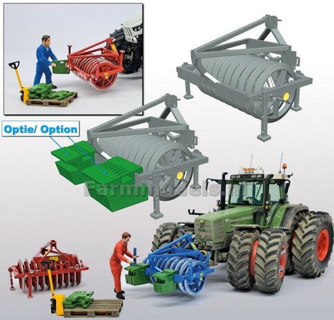 BOUWKIT: Frontpakker Materiaal Resin LEMKEN BLAUW gespoten geleverd 1:32