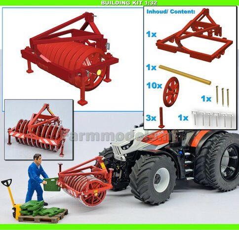 BOUWKIT: HE-VA Frontpakker Materiaal Resin ROOD gespoten geleverd 1:32