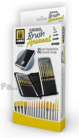 AMMO MIG Pigment penselen set met luxe opberg etui A.MIG8580