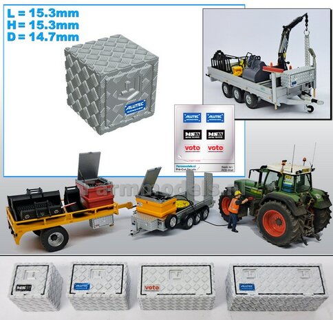 Opbergkist TRAANPLAAT 15.3mm x 15.3mm x 14.5mm DEURAFDRUK VOORKANT Materiaal RESIN BLANK Geleverd  1:32    