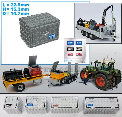 Opbergkist TRAANPLAAT 22.5mm x 15.3mm x 14.7mm DEURAFDRUK VOORKANT Materiaal RESIN BLANK Geleverd  1:32    