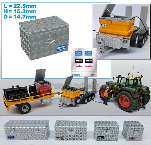 Opbergkist TRAANPLAAT 22.5mm x 15.3mm x 14.7mm DEURAFDRUK BOVENKANT Materiaal RESIN BLANK Geleverd  1:32    