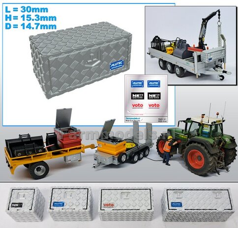 Opbergkist TRAANPLAAT 30mm x 15.3mm x 14.7mm DEURAFDRUK VOORKANT Materiaal RESIN BLANK Geleverd  1:32    