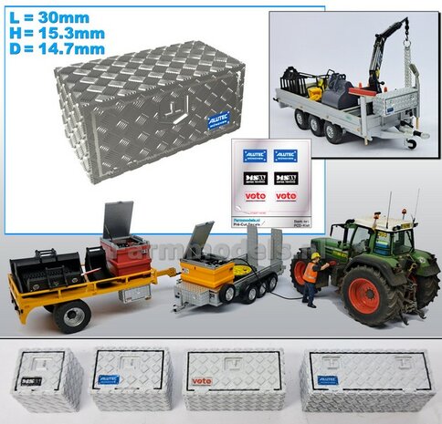 Opbergkist TRAANPLAAT 30mm x 15.3mm x 14.7mm DEURAFDRUK VOORKANT Materiaal Resin ALUMINIUM gespoten geleverd 1:32    