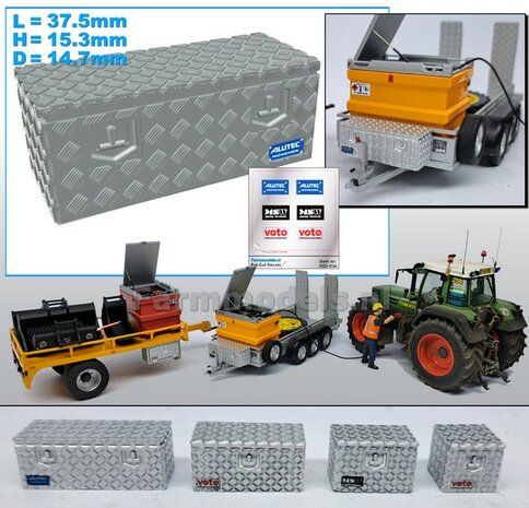 Opbergkist TRAANPLAAT 37.5mm x 15.3mm x 14.7mm DEURAFDRUK BOVENKANT Materiaal RESIN BLANK Geleverd  1:32    