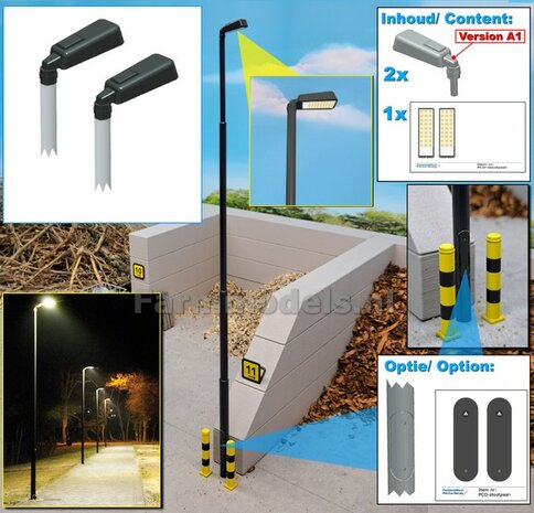 2x ENKEL VERLICHTINGS ARMATUUR VERSIE A1 Materiaal RESIN BLANK geleverd + 2x Pr&eacute;-Cut Decals 1:32    