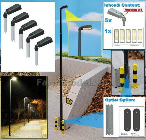 5x ENKEL VERLICHTINGS ARMATUUR VERSIE A1 Materiaal RESIN BLANK geleverd + 5x Pr&eacute;-Cut Decals 1:32    