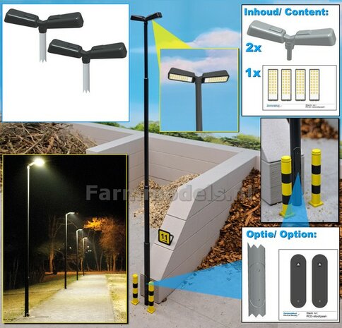 2x DUBBEL VERLICHTINGS ARMATUUR VERSIE A2 Materiaal RESIN BLANK geleverd + 4x Pr&eacute;-Cut Decals 1:32    