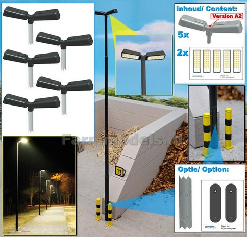 5x DUBBEL VERLICHTINGS ARMATUUR VERSIE A2 Materiaal RESIN BLANK geleverd + 10x Pr&eacute;-Cut Decals 1:32    