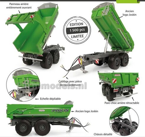 GREEN VERSION Joskin Trans-KTP 22/50 LIM. ED. 1500st. Tandem-as kipper 1:32 UH6803     NB2B   
