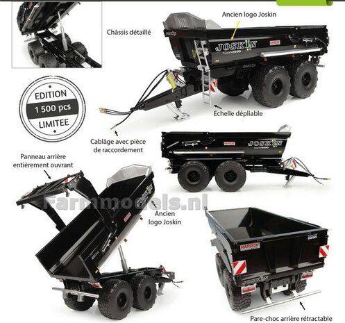 BLACK VERSION Joskin Trans-KTP 22/50 LIM. ED. 1500st. Tandem-as kipper 1:32 UH6805     NB2B   