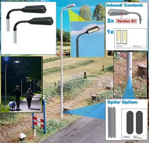 2x ENKEL VERLICHTINGS ARMATUUR VERSIE G1 Materiaal RESIN BLANK geleverd + 2x Pr&eacute;-Cut Decals 1:32    