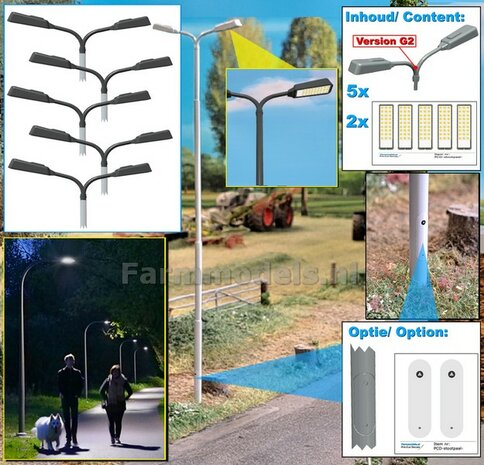 5x DUBBEL VERLICHTINGS ARMATUUR VERSIE G2 Materiaal RESIN BLANK geleverd + 10x Pr&eacute;-Cut Decals 1:32    