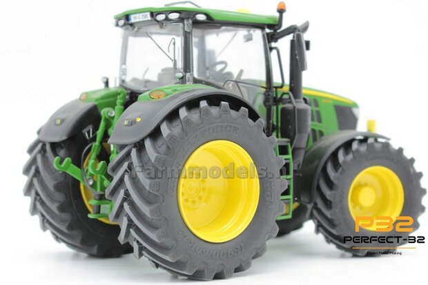 COMBI SET: 2x &Oslash; 51 mm + 2x &Oslash; 68 mm: JD 6250 Wiking Bandenset GEEL incl. 2x eindvertraging vooras 1:32  PERFECT-32  P28 + P29